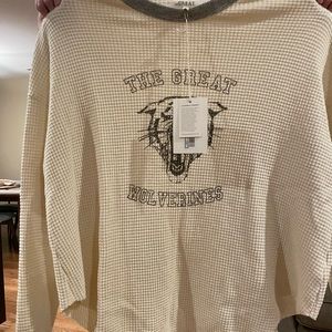 The Great- Oversized thermal long sleeve shirt. Super cozy and roomy. Sm/Med